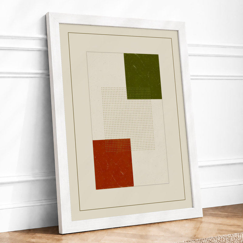 Earth Geometry Minimalist - Framed Print, A2 - 59.4 x 42.0 cm, White