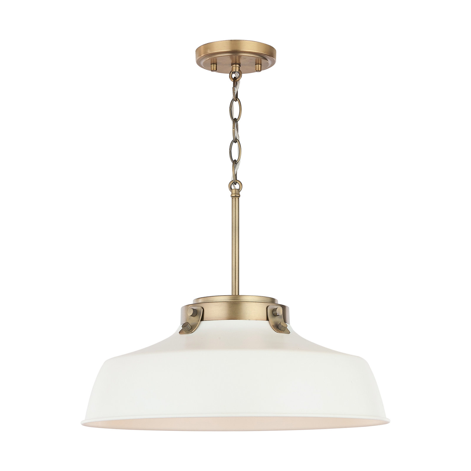 Luzon Single Light Metal Dimmable Pendant, Matte White