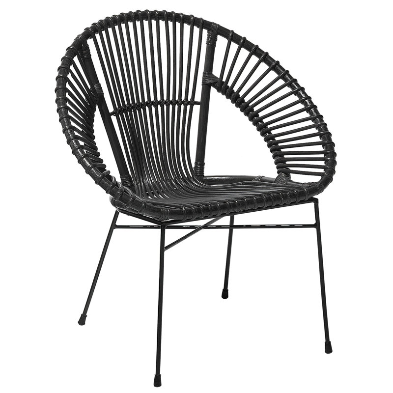 Pegeia 40cm H Slat Back Side Chair, Black