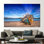 Bateau sur la plage, impression sur toile de haute qualité pour la décoration intérieure