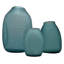 Ensemble de 3 vases décoratifs faits à la main en verre Aqua Elegance