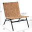 Élégante chaise d'appoint en cuir brun - siège en tissage de panier et fabrication de style Mid-Century moderne avec mousse à dossier tissé