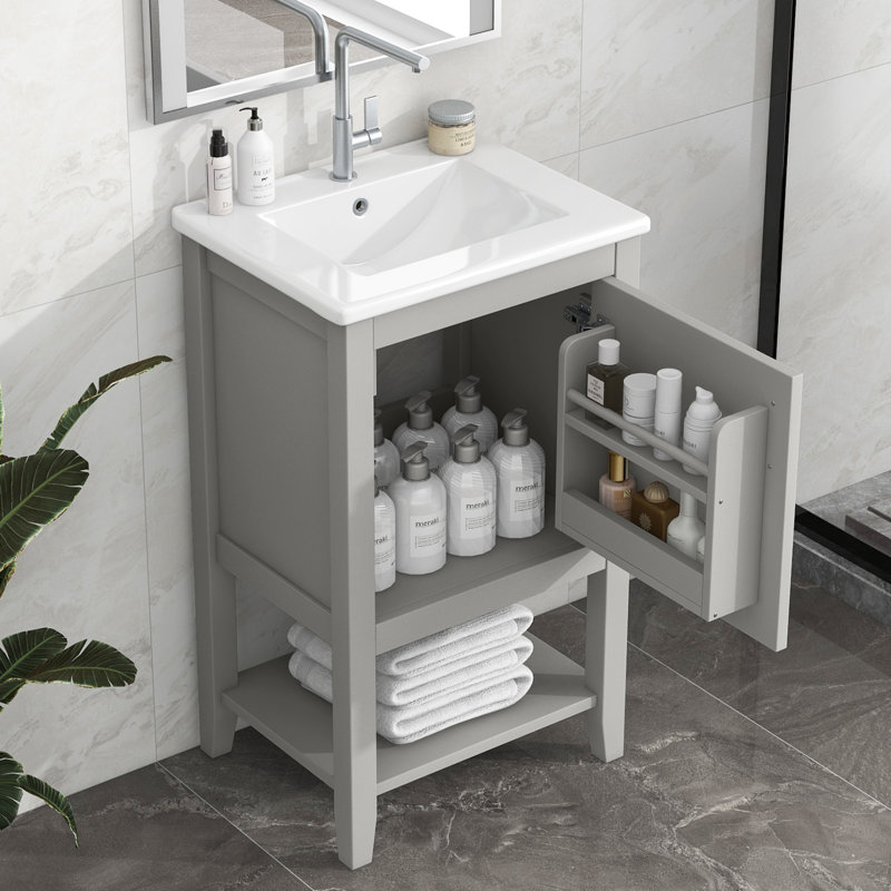 Ensemble de meuble-lavabo simple 20 po Shevonda, Noir, noir, noir, noir