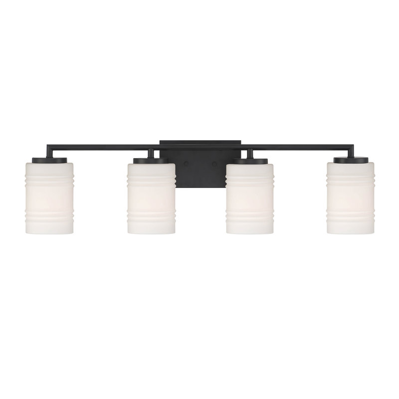Éclairage de salle de bain 4 lumières à intensité variable Madison-Kate, Noir mat