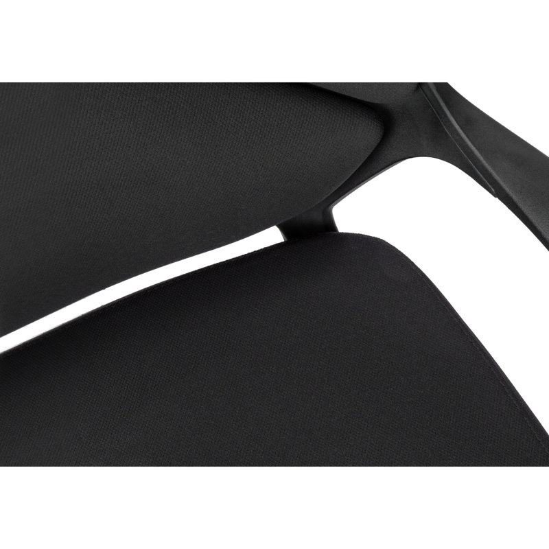Office Chair, Adjustable Height, Swivel, Ergonomic, Armrests, Computer Desk, Work Fabric Metal, Black, Black
