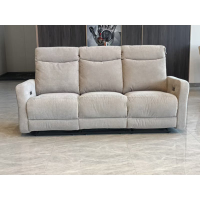 Cotton Blend Electric Reclining Sofa