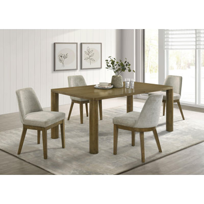 Lou 5-piece 71-inch Rectangular Dining Set Brown Oak