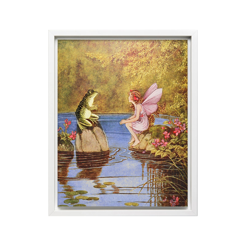Little Green Road to Fairyland, 16"H x 20"W, Canvas, White Framed