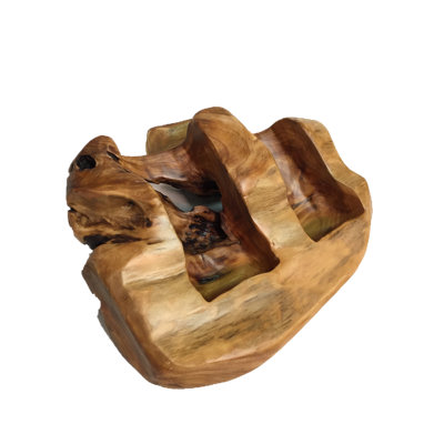 Jens Solid Wood Tabletop Wine Bottle Rack in Brown