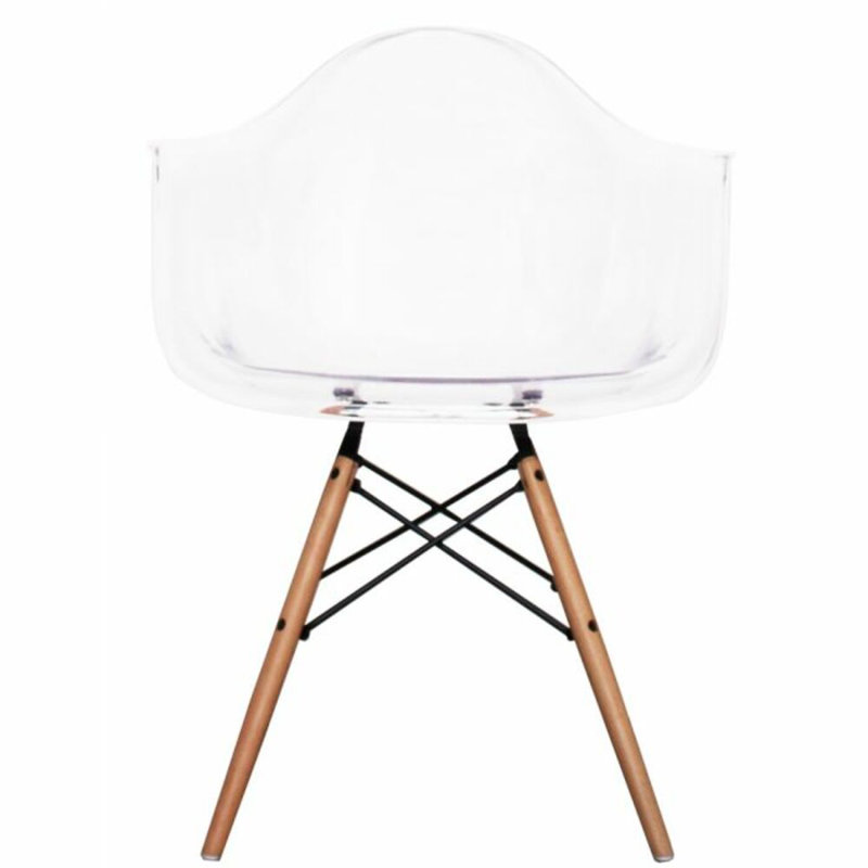 Chaise avec accoudoirs Chaya, Transparent
