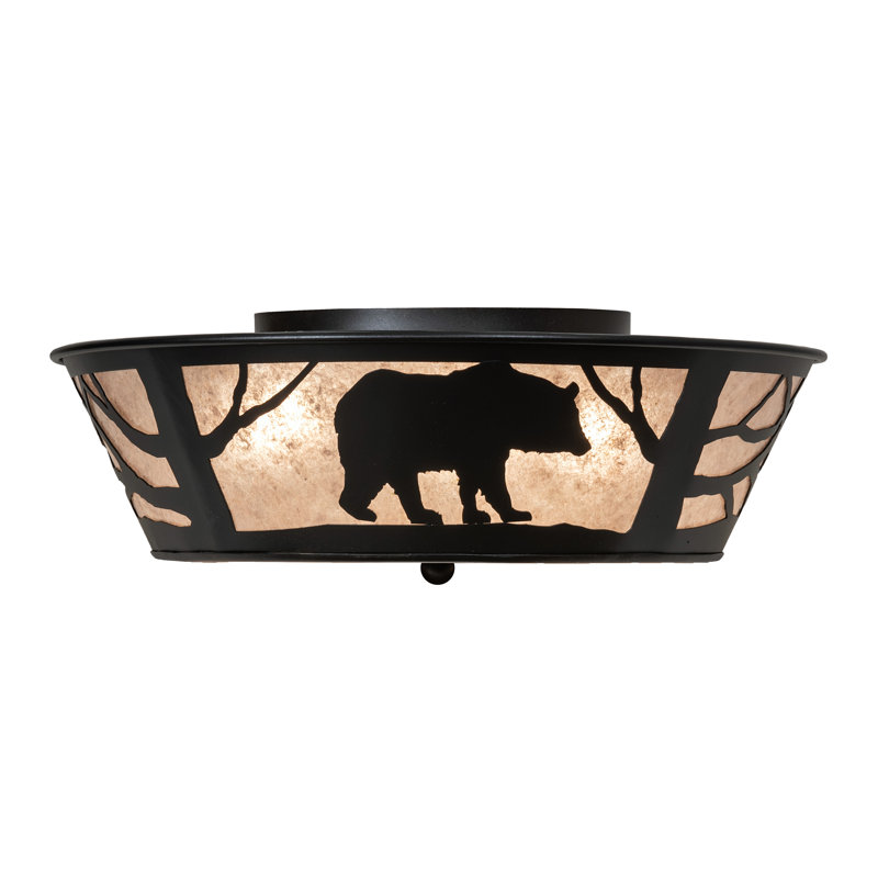 Rustic Lodge 4 - Light Flush Mount, Textured Black