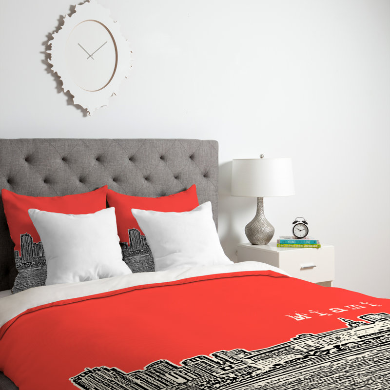 Housse de couette Bird Ave Miami, Simple, Rouge