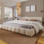 Grand lit tapissier élégant avec motif damier-296951612-296951613