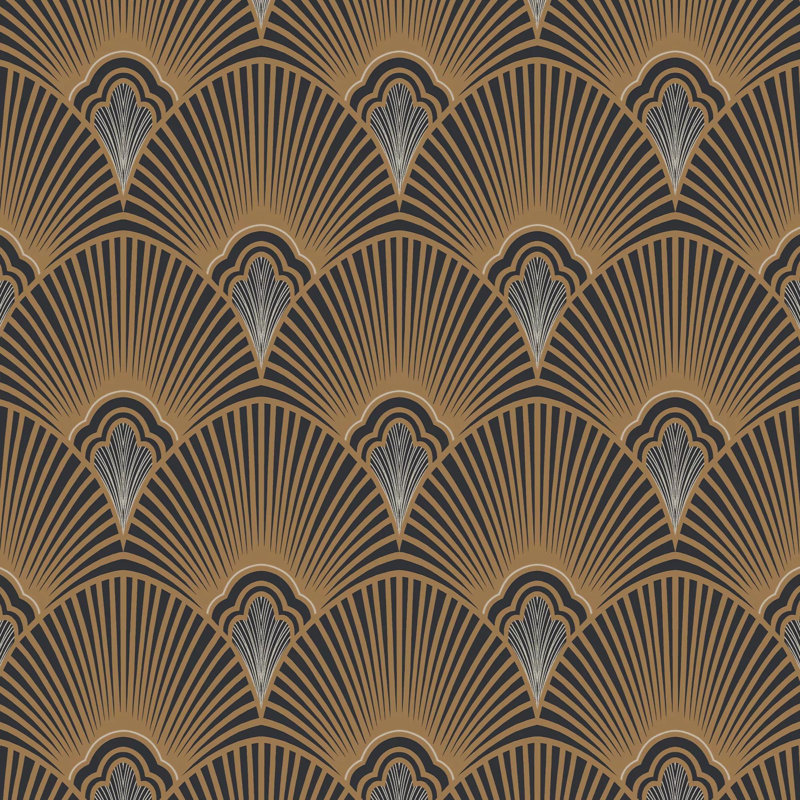 Sublime Art Deco Geometric Wallpaper, Black