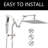 10 Inch All Metal Rain Shower Head With Handheld Built-In Power Wash Mode, With 16" Adjustable Extension Arm-124799542