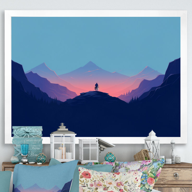Minimalist Horizon III sur toile, 16" H x 32" W, White Picture Framed