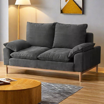 Nordic simple solid wood fabric sofa