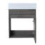 Meuble-lavabo mural moderne de 18,5 po de profondeur avec lavabo en résine blanche, porte à fermeture en douceur et capacité de rangement suffisante de 18 po pour lavabo flottant de conception contemporaine, structure en contreplaqué