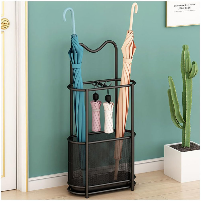 Metal Freestanding 4 - Hook Umbrella Stand, Black