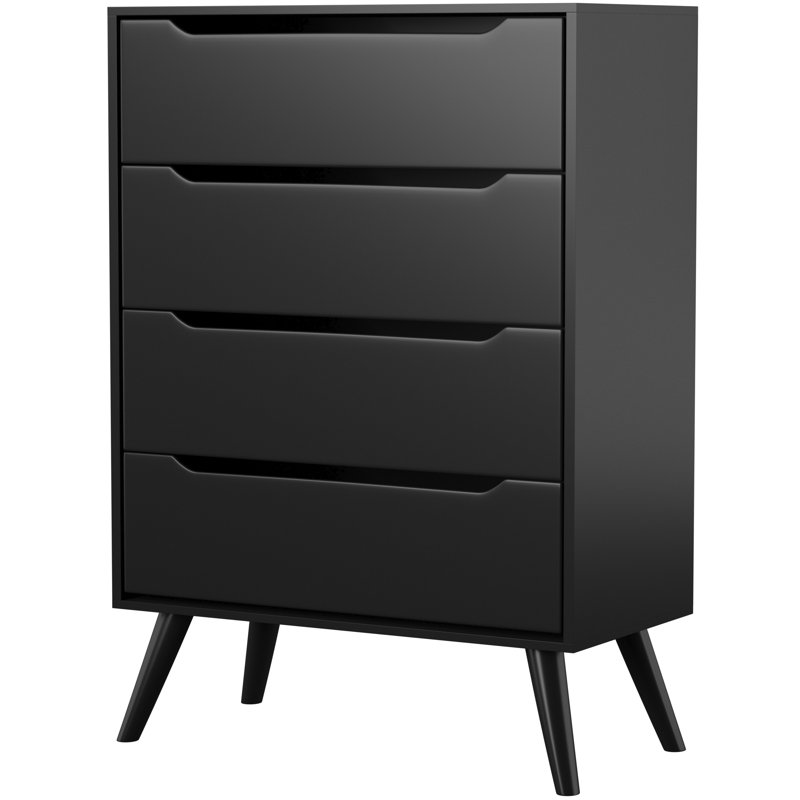 Commode 4 tiroirs Aliyha, Noir