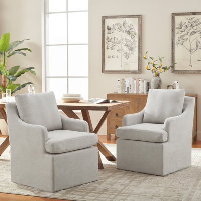 Upholstered Dining Chair with Casters
