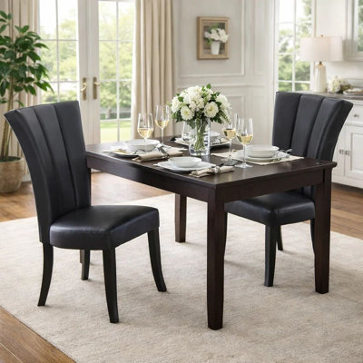 Kiala Genuine Leather Upholstered Side Chair
