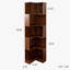 Bibliothèque d'angle moderne, tablette de rangement à 5 niveaux en MDF noyer avec éclairage DEL-117512209