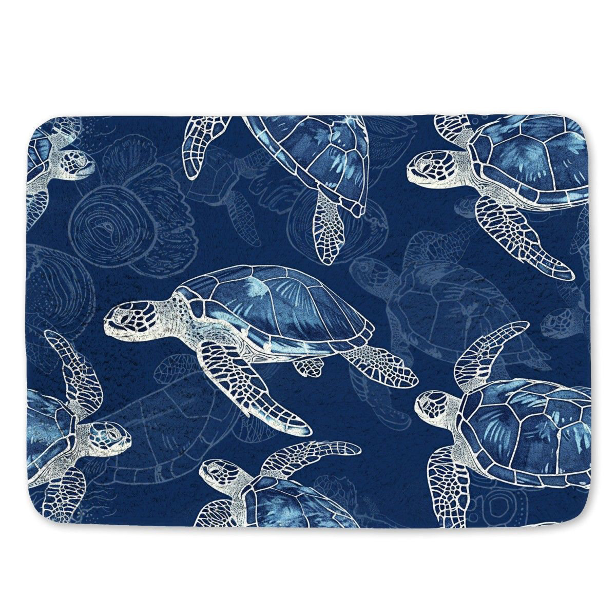 Dovecove Turtles Bath Mat Marine Bathroom Decor Ocean Creatures | Wayfair