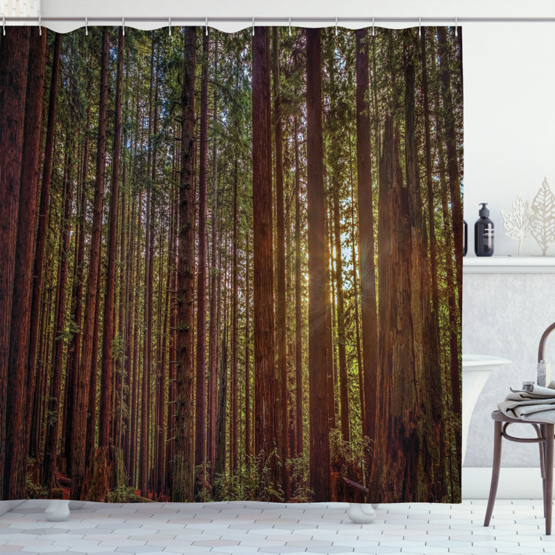 Shower Curtain with Hooks Included, 70" H x 69" W