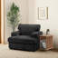 Dublin W Chaise droite en microfibre à accoudoirs carrés gris (ensemble de 2)