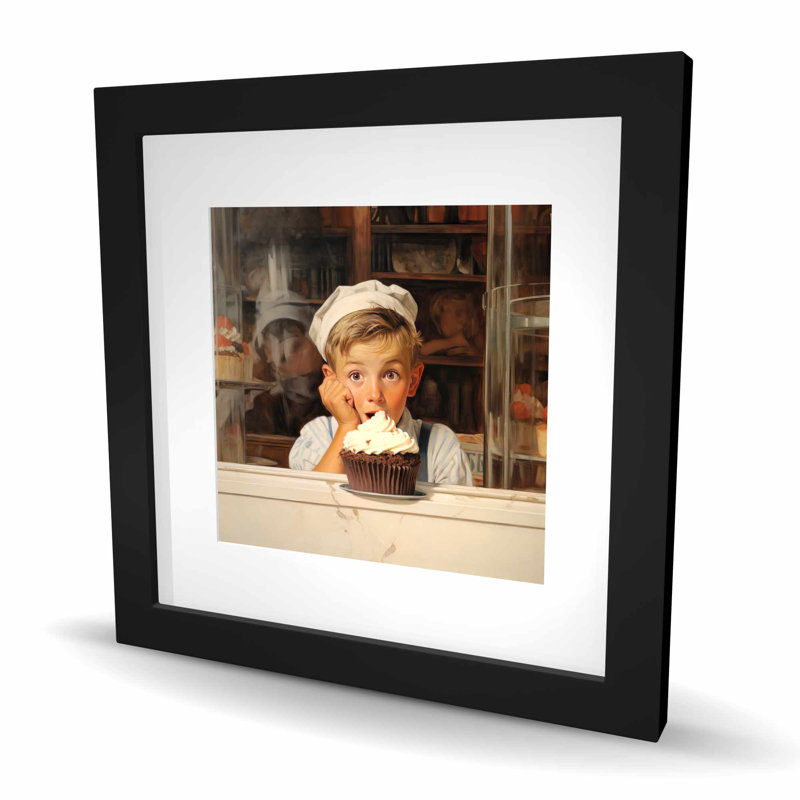 «The best cupcake», impression mat brun encadrée pour la décoration, H 16 po x l 16 po