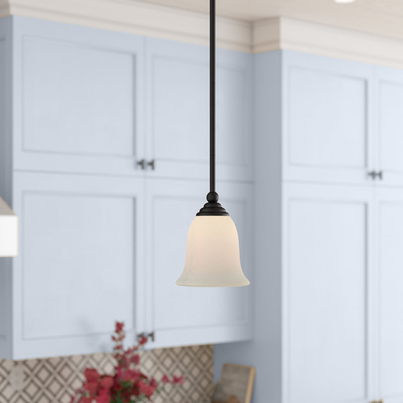 Luminaire suspendu en forme de cloche à 1 lumière Gerth, Noir mat
