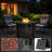 30 Inch Propane Fire Pit Table 50000 BTU | Ceramic Tabletop | Lid and Lava Rock | Outdoor Patio Dining & Courtyard Party