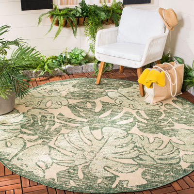 Tapis d'intérieur / extérieur à motif floral Lueck