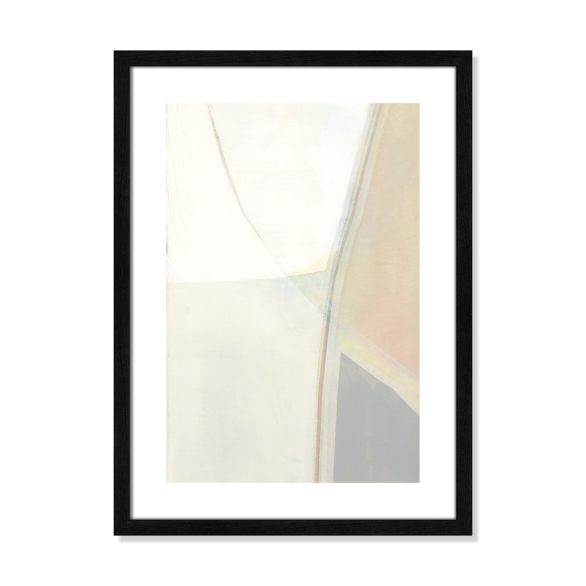 In Neutral II - Painting Print, 23" H x 17" W x 0.75" D, Black Wood Framed Paper