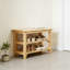 Range-chaussures en bois - Banc d'entrée en bois massif rustique-797359820