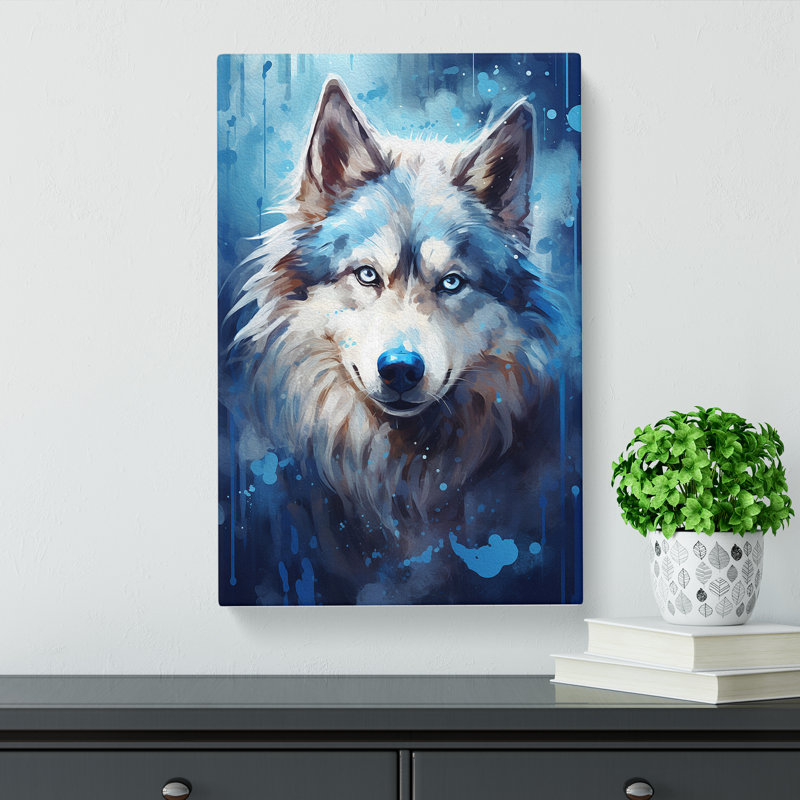 Husky Tachisme - Wrapped Canvas, 60cm H x 40cm W x 3cm D