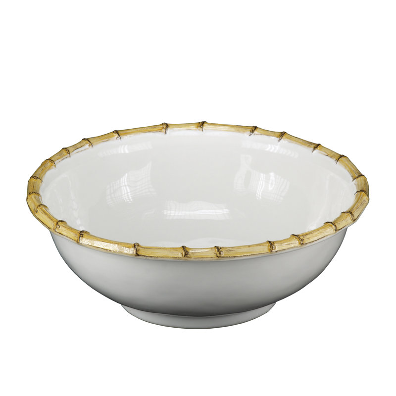 Bamboo 11" Serving Bowl - Natural/White