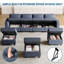 Canapé modulaire rembourré avec repose-pieds et rangement Jamerio-1738630220