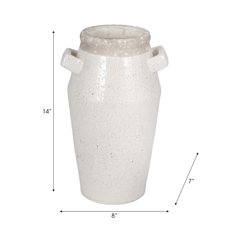 Modern Terracotta Table Vase for Home Decor Accent - Sculptural Tall Flower Vase for Living Room, Shelf, and Entryway Styling