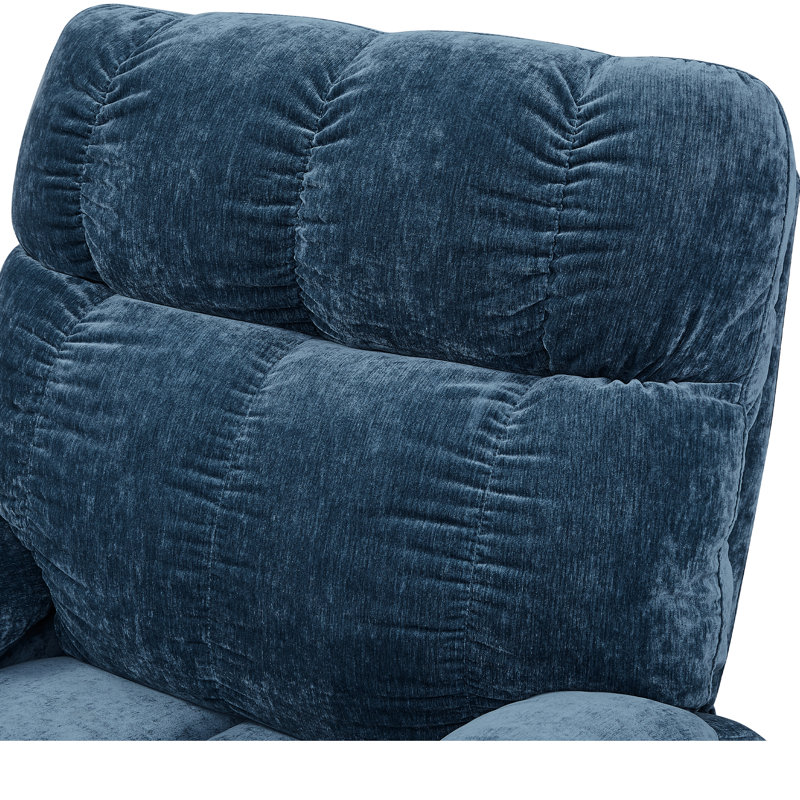 Fauteuil de massage inclinable électrique chauffant, Microfibre / microsuède bleu