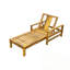 Chaise longue d'extérieur à dossier réglable en bois avec coussin moelleux-197281996