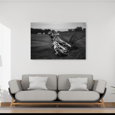 Motocross Cornering Action Contemporary Architecture Wall Art Print by ATTILA SZABO - Print