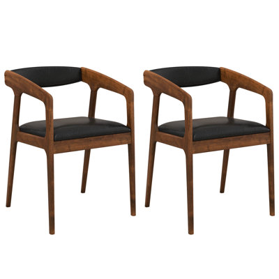 Set of 4 Accent Chairs PU Leather Upholstered Armchairs w/ Cozy Backrest