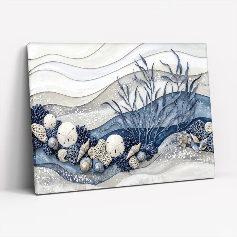 Ocean Waves Canvas Wall Art Oil Painting Print Set Of 1, H 18 po x l 24 po, Toile tendue