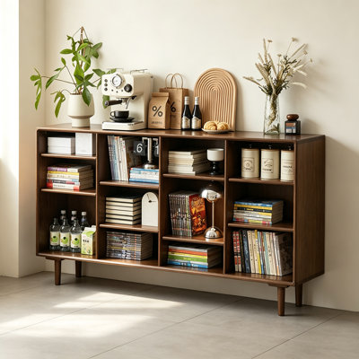 Bibliothèque en bois d'hévéa