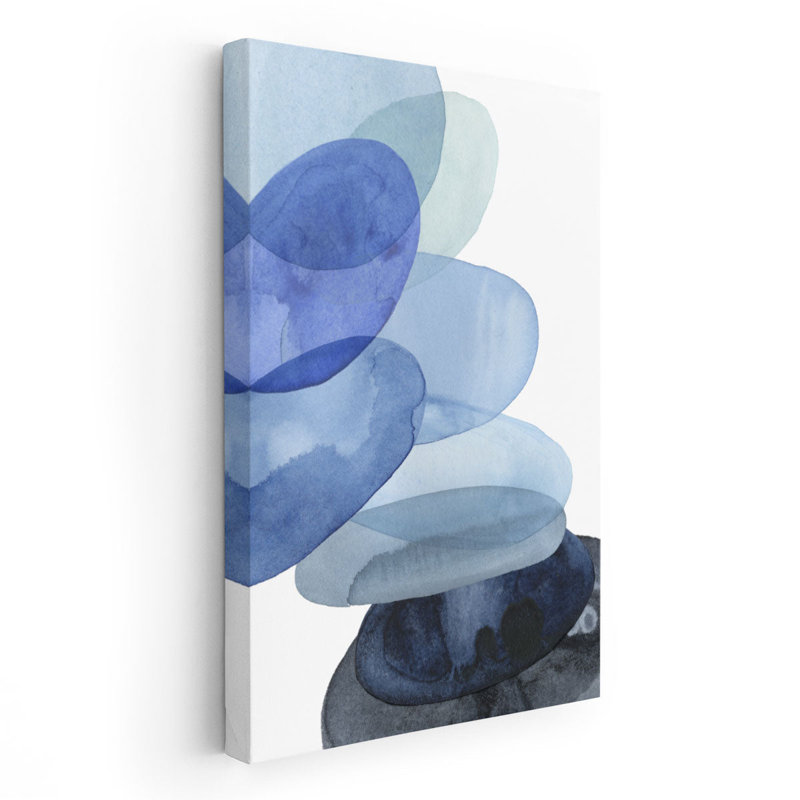 River Worn Pebbles II - reproduction d'art sur toile, H 48 po x l 32 po
