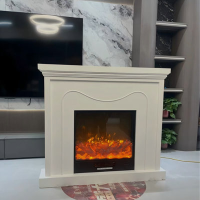 70.87"Cold Rolled Steel Recessed Electric Fireplace Insert with Realistic Simulated Flame & Heating Function