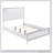 White Bed with LED Lighting Headboard