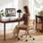 Ayris Mid-Century Modern Faux Leather Adjustable Height Swivel Task Chair with Rattan Back and Chrome Casters Base-262246480